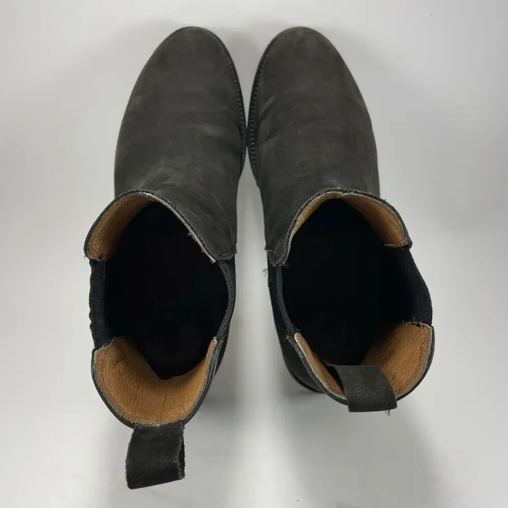 Hari Mari Midland Chelsea Boots Men Size 10 Brown Nubuck Ankle Slip On
